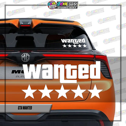 GTA WANTED ( VINYL CUT-OUT STICKER DECALS )【Stickaboss】
