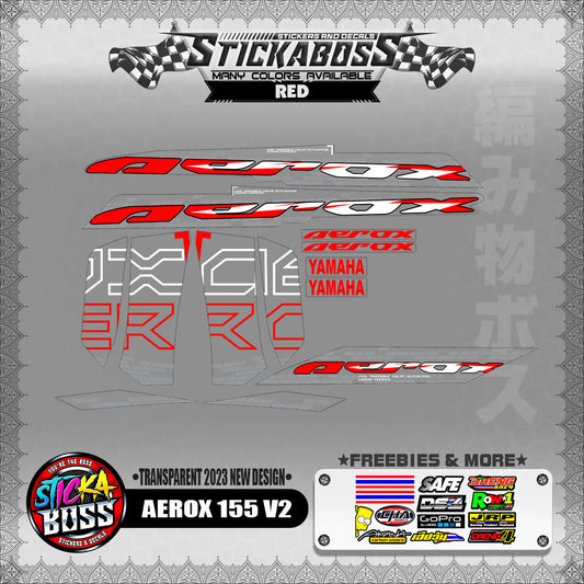 【PREMIUM UV PRINT】TRANSPARENT  AEROX 155 V2 MALAYSIAN DECALS ( 2023 NEW DESIGN )
