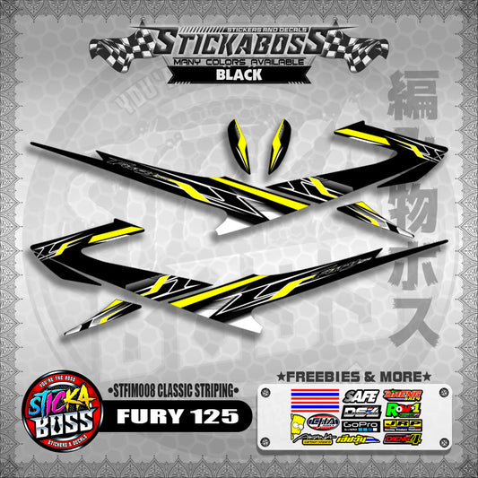 FURY 125 STICKER DECALS ( STFIM008 CLASSIC STRIPING )【WITH FREEBIES】