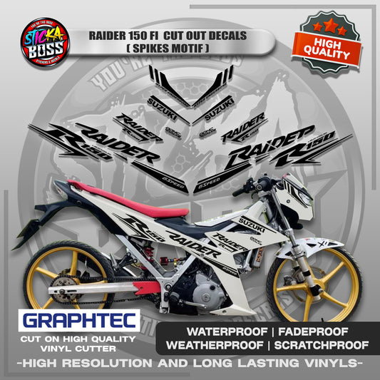 RAIDER 150 FI CUT OUT DECALS ( SPIKES MOTIF ) | VINYL WATERPROOF CUT-OUT STICKER DECALS