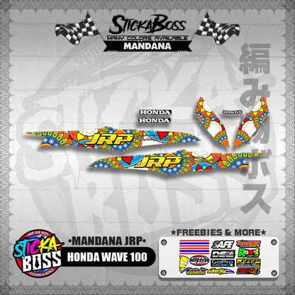 HONDA WAVE 100 DECALS ( MANDANA JRP )【WITH FREEBIES】