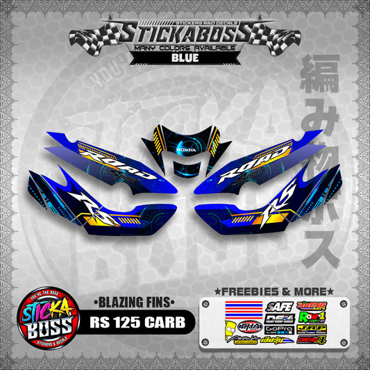 RS 125 CARB STICKER DECALS ( BLAZING FINS )【WITH FREEBIES】