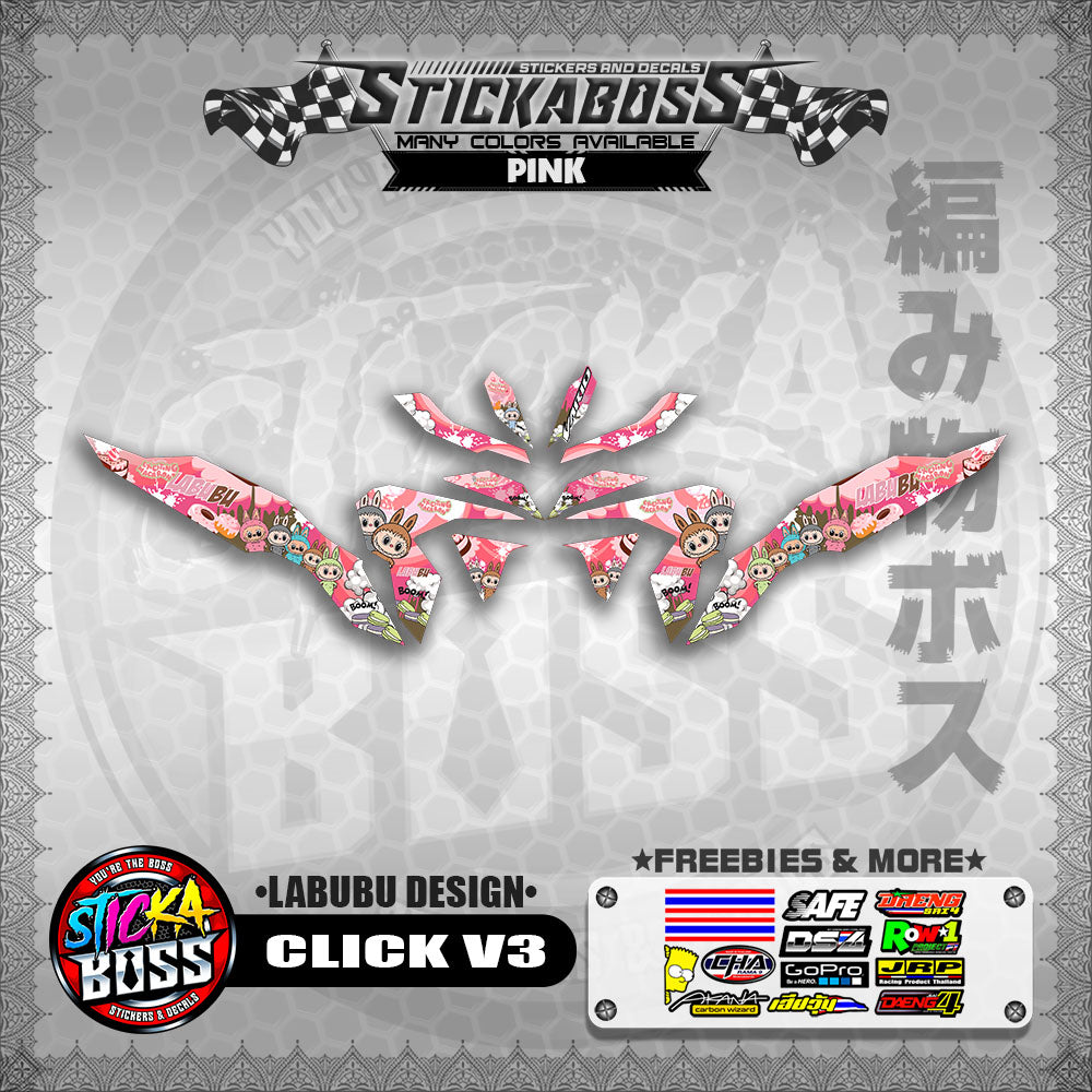 CLICK V3 STICKER DECALS (LABUBU DESIGN)【WITH FREEBIES】