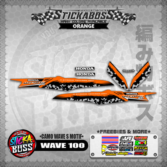 WAVE 100 THAILAND STICKER DECALS ( CAMO WAVE S MOTIF )【WITH FREEBIES】