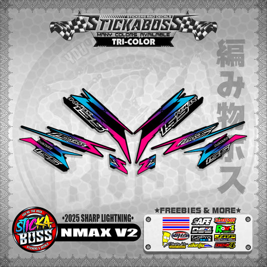 NMAX V2 INDO STICKER DECALS ( 2025 SHARP LIGHTNING )【WITH FREEBIES】