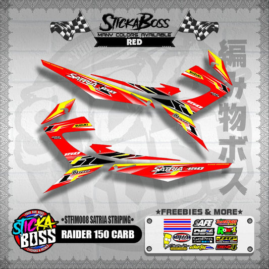 RAIDER 150 CARB DECALS ( STFIM008 SATRIA STRIPING )【WITH FREEBIES】