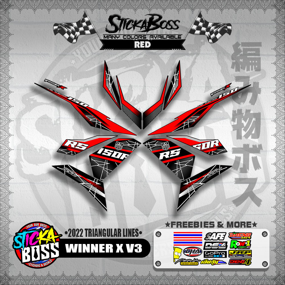 WINNER X V3 DECALS ( 2022 TRIANGULAR LINES )【WITH FREEBIES】 – StickaBoss