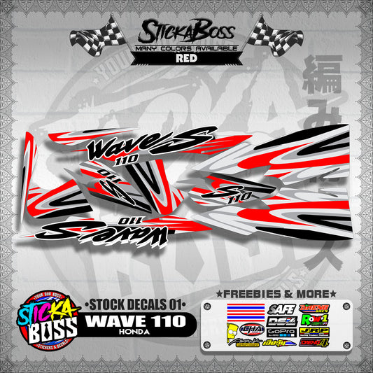 HONDA WAVE 110 ( STOCK DECALS 01 )【WITH FREEBIES】