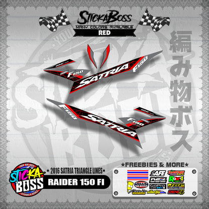 RAIDER 150 FI DECALS ( 2016 SATRIA TRIANGLE LINES )【WITH FREEBIES】
