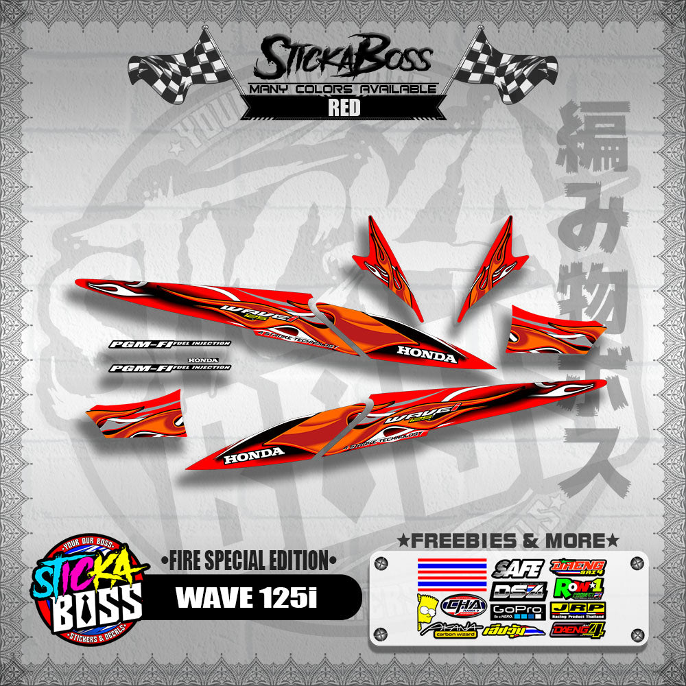 WAVE 125i DECALS ( FIRE SPECIAL EDITION )【WITH FREEBIES】