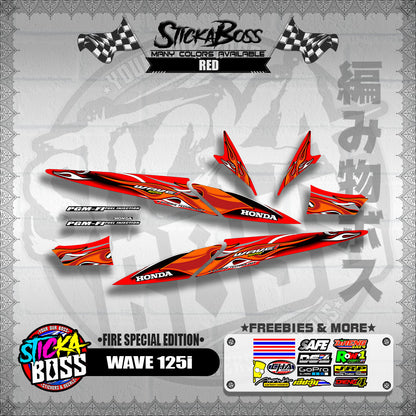 WAVE 125i DECALS ( FIRE SPECIAL EDITION )【WITH FREEBIES】