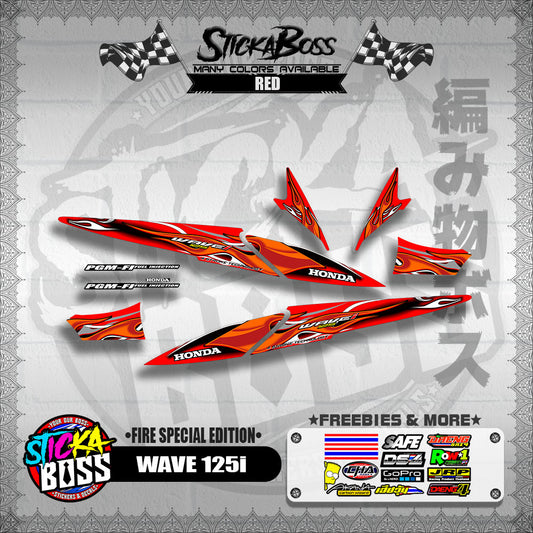 WAVE 125i DECALS ( FIRE SPECIAL EDITION )【WITH FREEBIES】