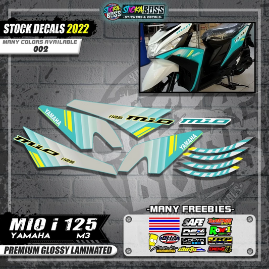 MIO I 125 M3 STOCK DECALS ( 2022 DESIGN )【WITH FREEBIES】