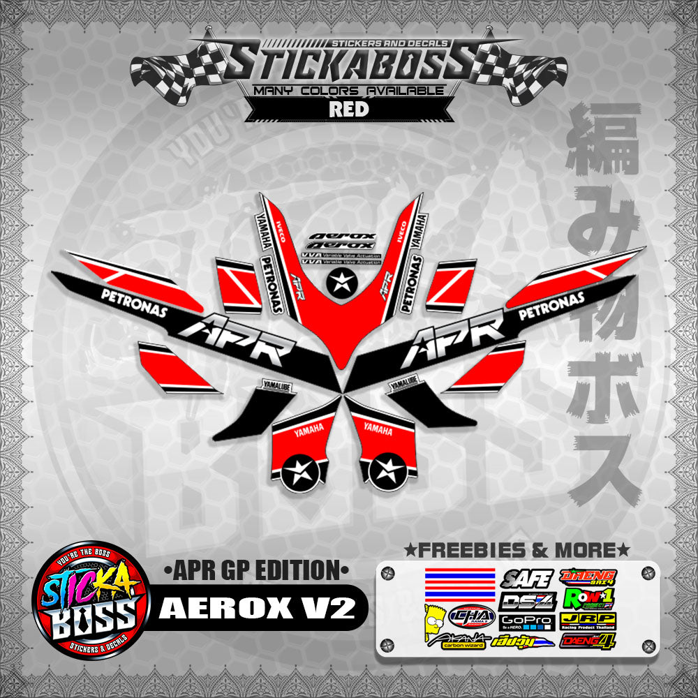 AEROX V2 STICKER DECALS ( APR GP EDITION )【WITH FREEBIES】 – StickaBoss