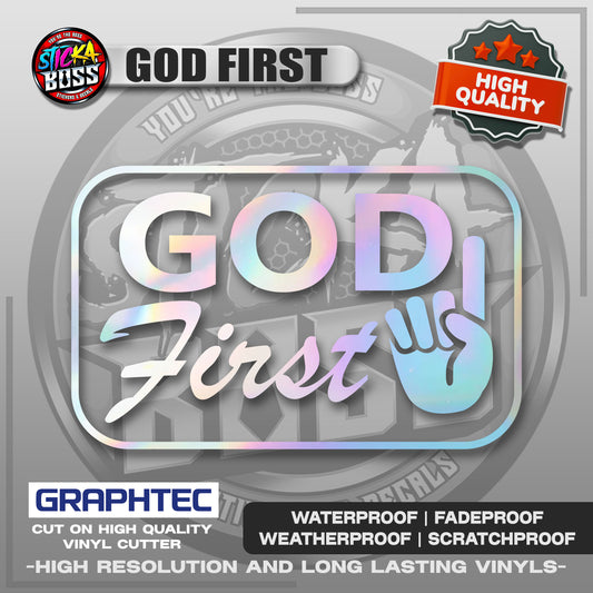 GOD FIRST | VINYL WATERPROOF CUT-OUT STICKER DECALS【Stickaboss】