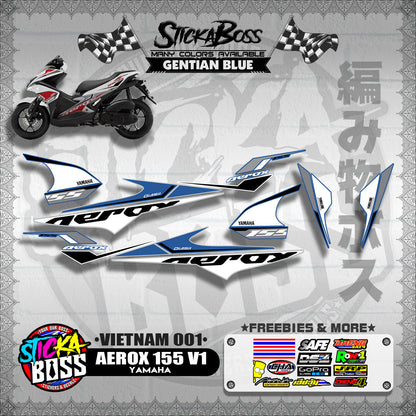 AEROX 155 V1 DECALS ( VIETNAM 001 )【WITH FREEBIES】