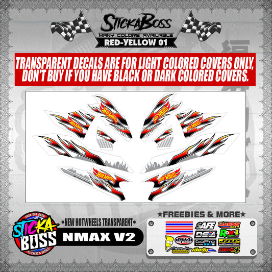 NMAX V2 DECALS ( NEW HOTWHEELS TRANSPARENT )【WITH FREEBIES】