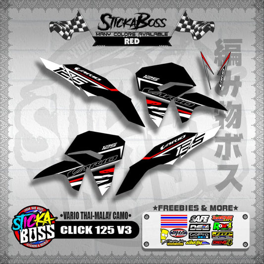 CLICK 125 V3 DECALS ( VARIO THAI-MALAY CAMO )【WITH FREEBIES】