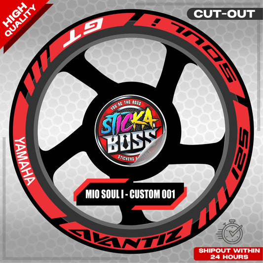 MIO SOUL I 125 MAGS STICKER SET  ( 2 MAGS ) - CUSTOM 001 | VINYL WATERPROOF CUT-OUT DECALS