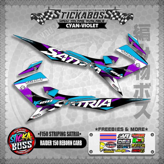 RAIDER 150 REBORN CARB STICKER DECALS ( F150 STRIPING SATRIA )【WITH FREEBIES】