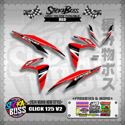 CLICK 125 V2 DECALS ( 2024 VARIO NEW STYLE )【WITH FREEBIES】