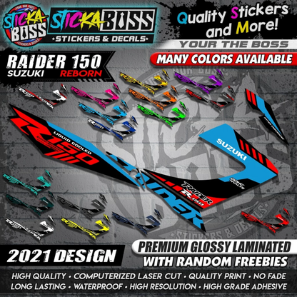 Suzuki Raider 150 Reborn Stock Decals ( 2021 Design )【WITH FREEBIES】