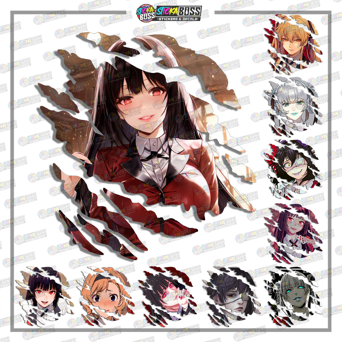 KAKEGURUI | ANIME SCRATCH STICKER【VINYL PRINTED】( LAMINATED / WATERPROOF )【Stickaboss】