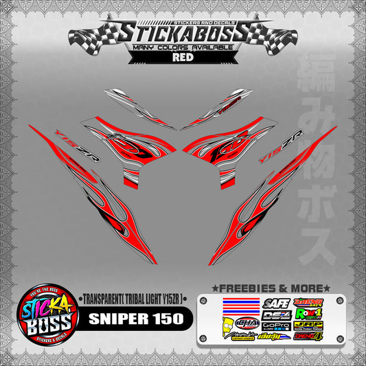 [ PREMIUM UV PRINT ] TRANSPARENT SNIPER 150 DECALS ( TRIBAL LIGHT Y15ZR )【WITH FREEBIES】