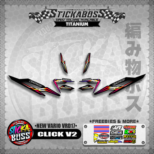 CLICK 125 V2 DECALS ( NEW VARIO VRD17 ) [PREMIUM GLOSSY LAMINATED ]【WITH FREEBIES】