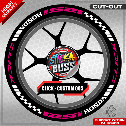 CLICK 125 / 150 / 160 MAGS STICKER SET  ( 2 MAGS ) - CUSTOM 005 | VINYL WATERPROOF CUT-OUT DECALS