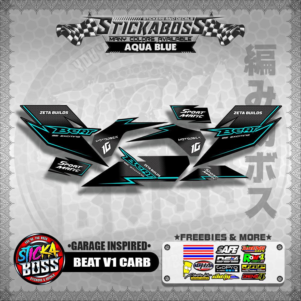 BEAT V1 CARB STICKER DECALS ( GARAGE INSPIRED )【WITH FREEBIES】 – StickaBoss