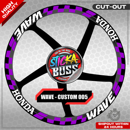 WAVE 110 / 125 MAG STICKER SET ( 2 MAGS ) - CUSTOM 005 | VINYL WATERPROOF CUT-OUT DECALS