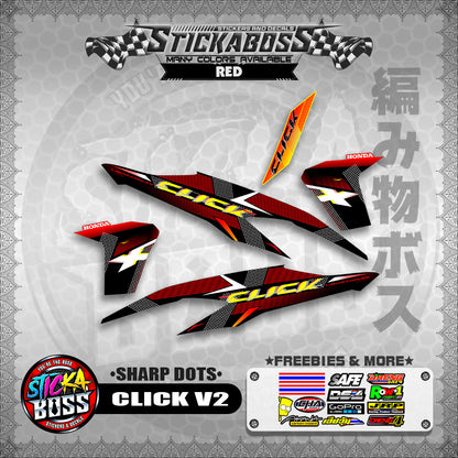 CLICK V2 STICKER DECALS ( SHARP DOTS )【WITH FREEBIES】