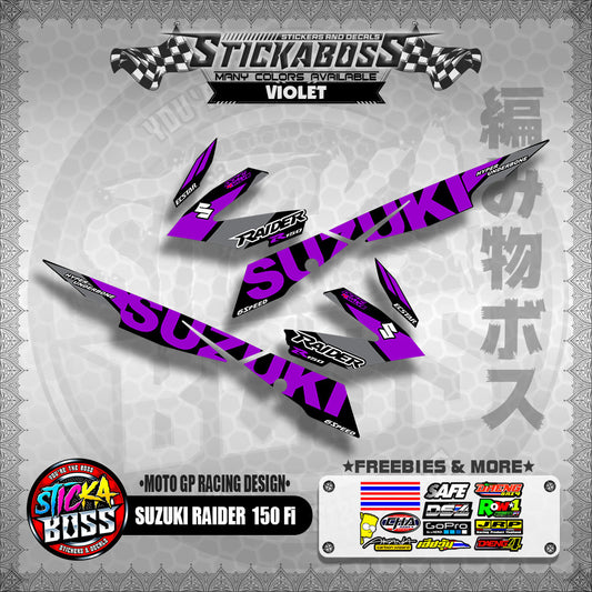 Suzuki Raider 150 Fi Decals VIOLET ( MotoGP Racing Design )【WITH FREEBIES】