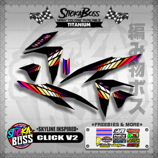 CLICK V2 DECALS ( SKYLINE INSPIRED )【WITH FREEBIES】