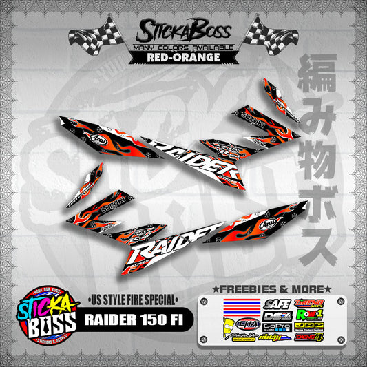 RAIDER 150 FI DECALS ( US STYLE FIRE SPECIAL )【WITH FREEBIES】