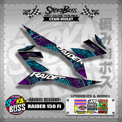 RAIDER 150 Fi DECALS ( ARABIC DESIGNS )【WITH FREEBIES】