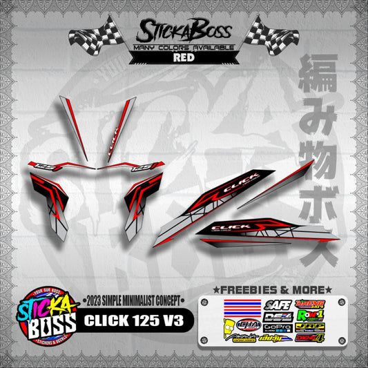 CLICK 125 V3 DECALS ( 2023 SIMPLE MINIMALIST CONCEPT )【WITH FREEBIES】