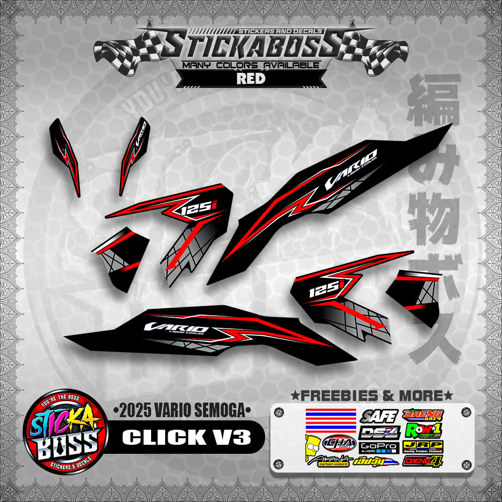 CLICK V3 INDO STICKER DECALS ( 2025 VARIO SEMOGA  )【WITH FREEBIES】