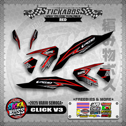 CLICK V3 INDO STICKER DECALS ( 2025 VARIO SEMOGA  )【WITH FREEBIES】