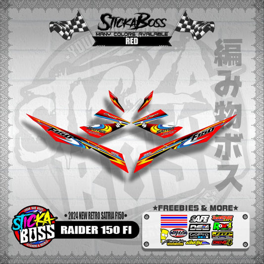 RAIDER 150 FI DECALS ( 2024 NEW RETRO SATRIA F150 )【WITH FREEBIES】