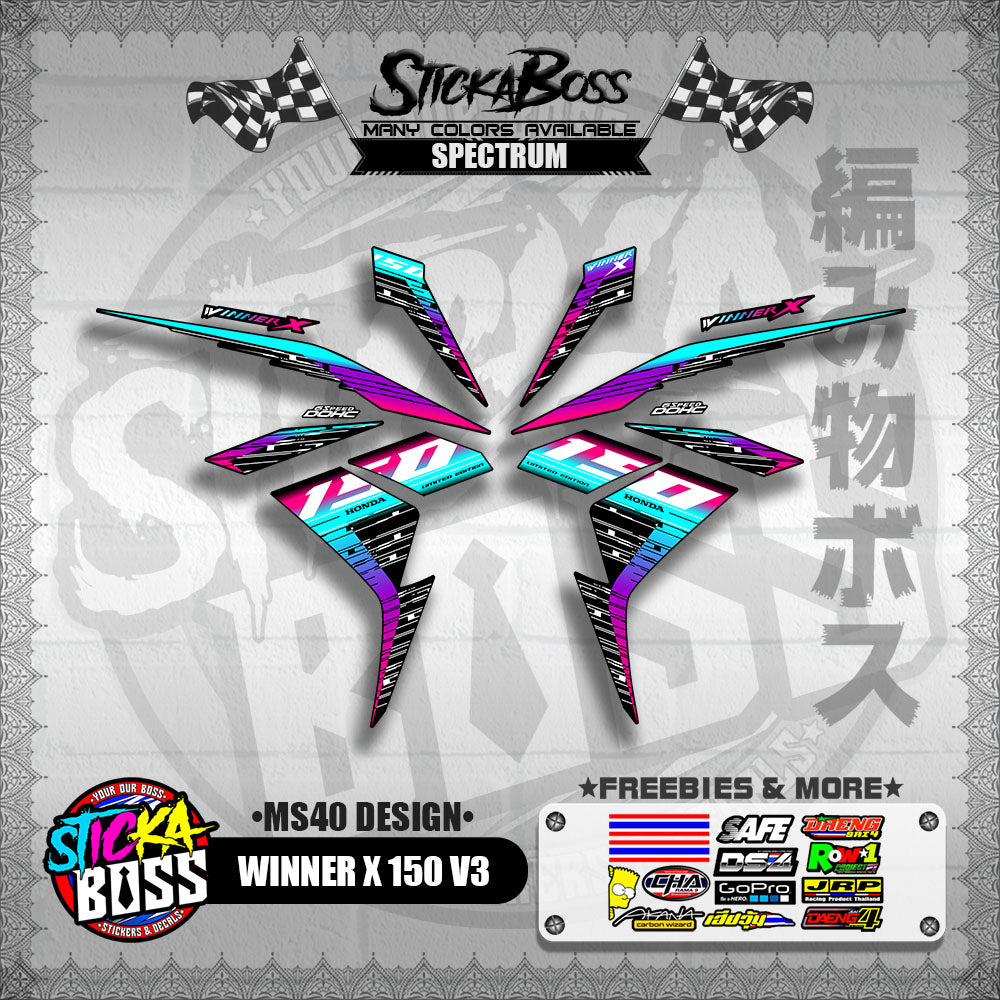 WINNER X 150 V3 DECALS ( MS40 DESIGN )【WITH FREEBIES】