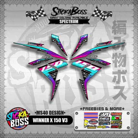 WINNER X 150 V3 DECALS ( MS40 DESIGN )【WITH FREEBIES】