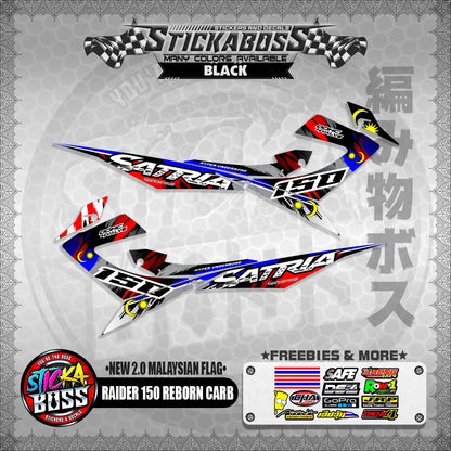 RAIDER 150 REBORN CARB STICKER DECALS ( NEW 2.0 MALAYSIAN FLAG )【WITH FREEBIES】
