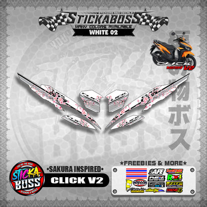 CLICK V2 STICKER DECALS ( SAKURA INSPIRED )【WITH FREEBIES】