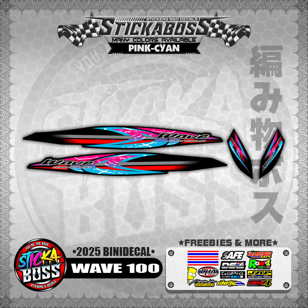 WAVE 100 STICKER DECALS ( 2025 BINIDECAL )【WITH FREEBIES】