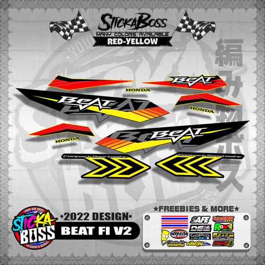 Beat V2 Malaysian Decals ( 2022 Design )【WITH FREEBIES】 Malaysia Concept