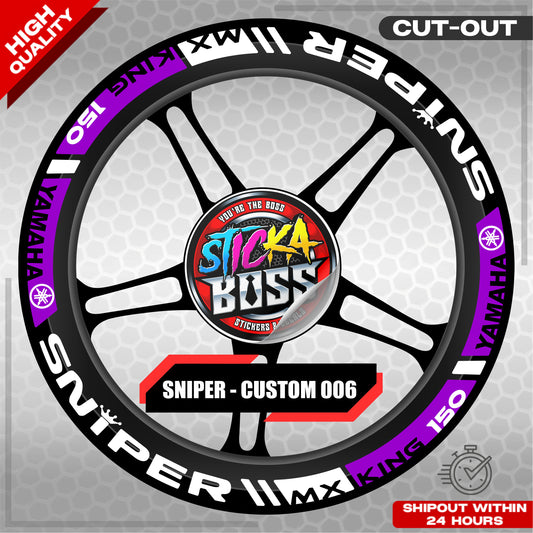 SNIPER 150 / 155 MAGS STICKER SET  ( 2 MAGS ) - CUSTOM 006 | VINYL WATERPROOF CUT-OUT DECALS