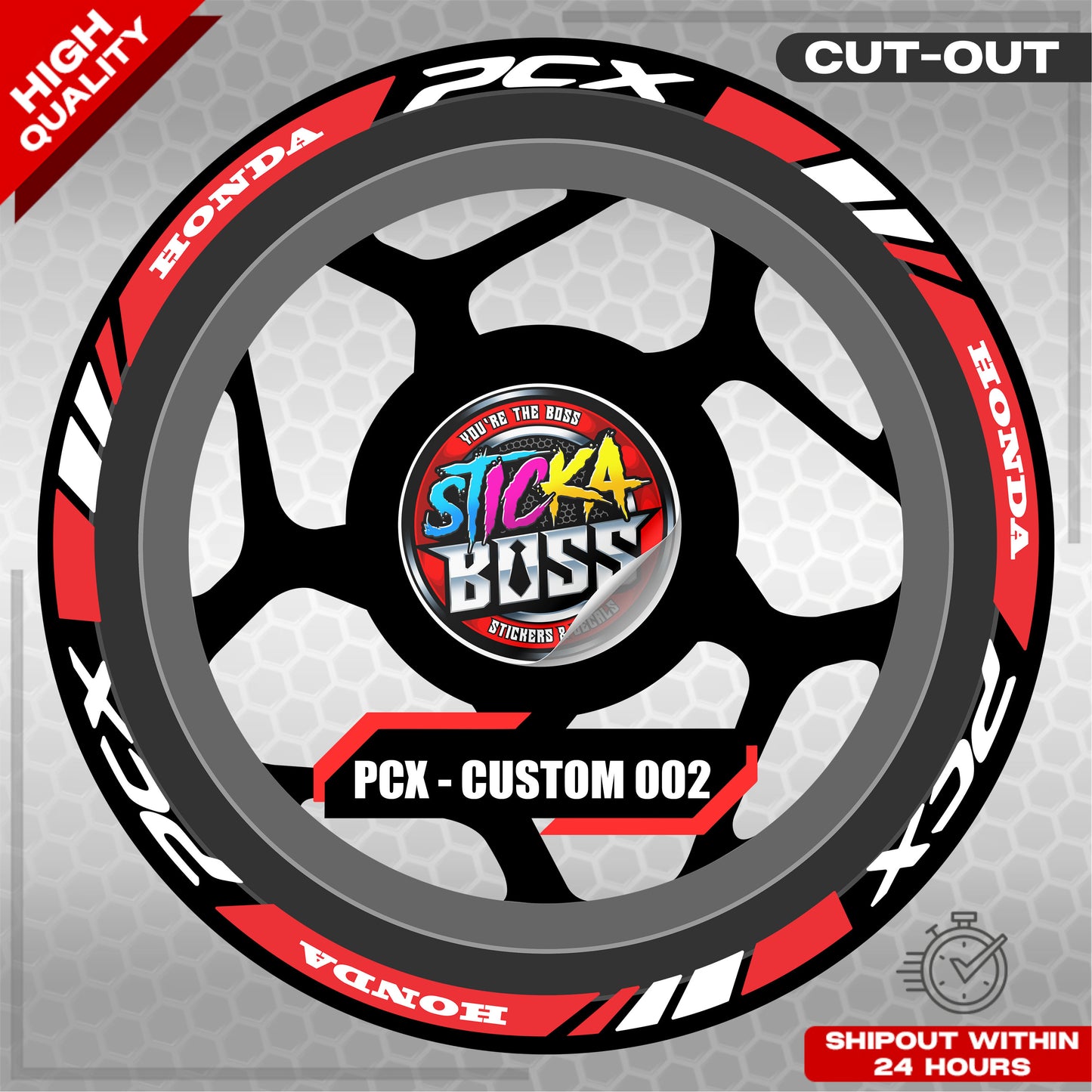 PCX 150 / 160 MAGS STICKER SET  ( 2 MAGS ) - CUSTOM 002 | VINYL WATERPROOF CUT-OUT DECALS