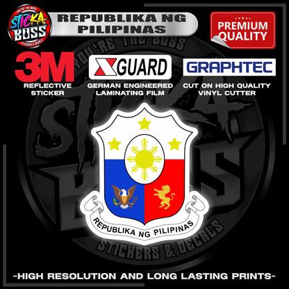 REPUBLIKA NG PILIPINAS LOGO 3M REFLECTIVE STICKER | PREMIUM LAMINATED【PREMIUM QUALITY】